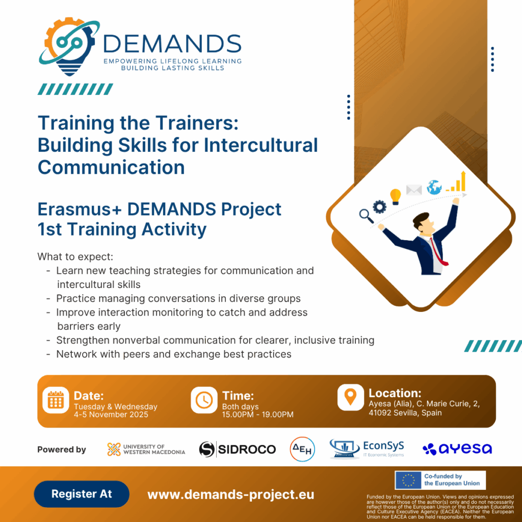1st DEMANDS Training Activity – Εκπαίδευση Εκπαιδευτών (4-5 Νοε. 2025)